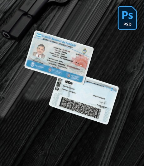 Argentina Buenos Aires driving license PSD